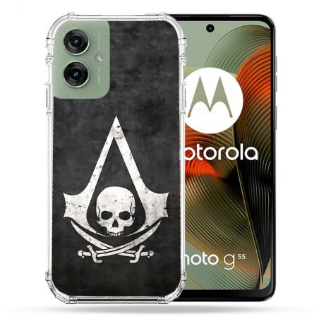 Coque Renforcée Pour Motorola G55 5G Assassin Creed Tete Mort