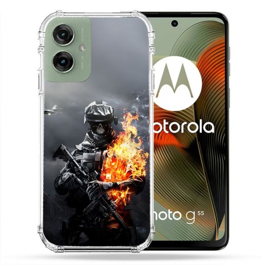 Coque Renforcée Pour Motorola G55 5G Call Of Duty Squelette