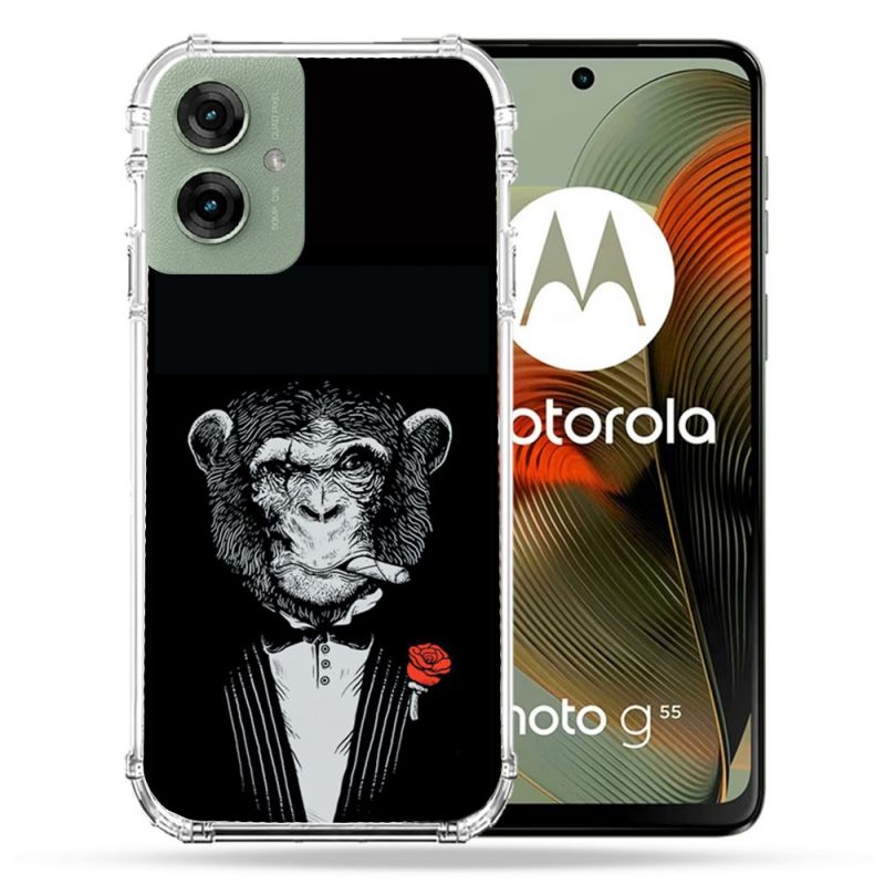 Coque Renforcée Pour Motorola G55 5G Decale Singe Mafia
