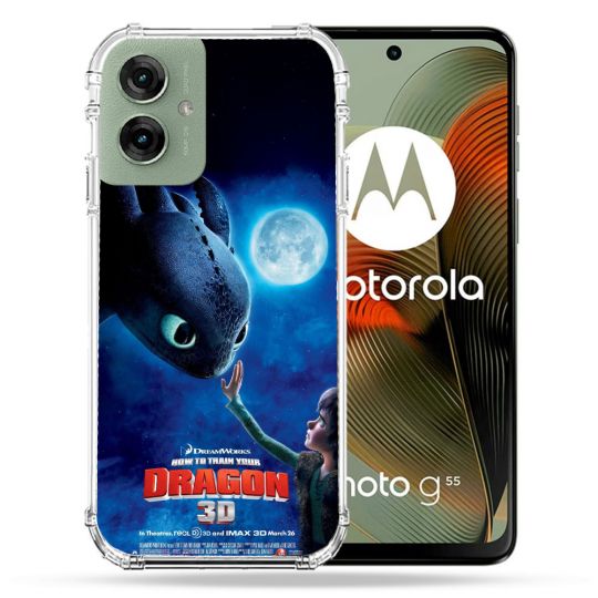 Coque Renforcée Pour Motorola G55 5G Dragons Affiche
