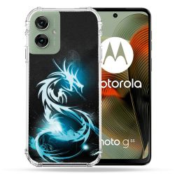 Coque Renforcée Pour Motorola G55 5G Fantastique Dragon Bleu