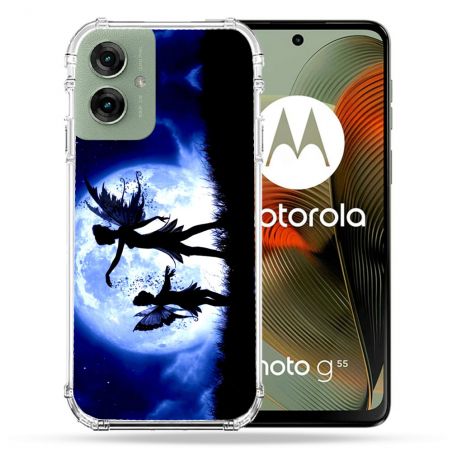 Coque Renforcée Pour Motorola G55 5G Fantastique Fee Lune
