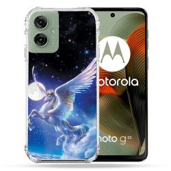 Coque Renforcée Pour Motorola G55 5G Fantastique Licorne Céleste