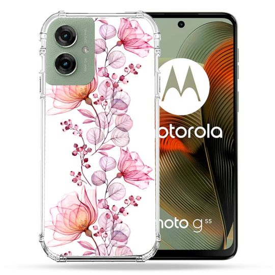 Coque Renforcée Pour Motorola G55 5G Fleur Eclosion
