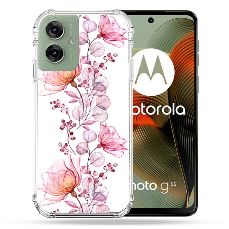 Coque Renforcée Pour Motorola G55 5G Fleur Eclosion