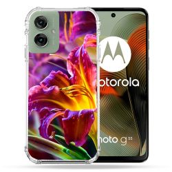 Coque Renforcée Pour Motorola G55 5G Fleur Lys Color