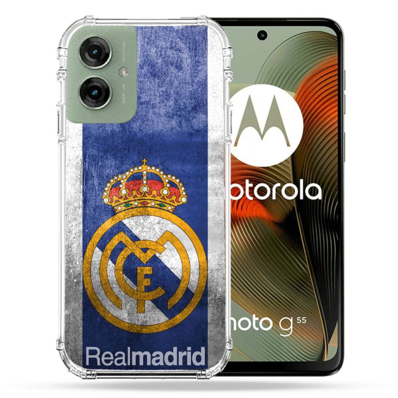 Coque Renforcée Pour Motorola G55 5G Foot Real Madrid