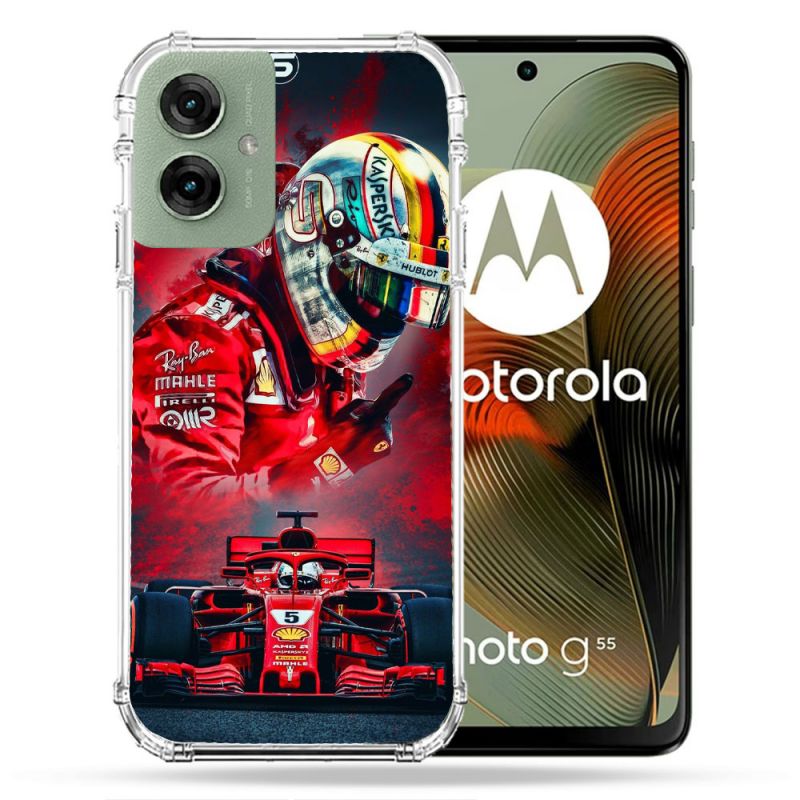 Coque Renforcée Pour Motorola G55 5G Formule 1 F1 Ferrari