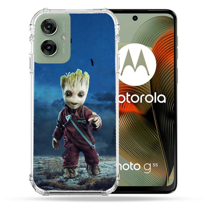 Coque Renforcée Pour Motorola G55 5G Groot Bleu