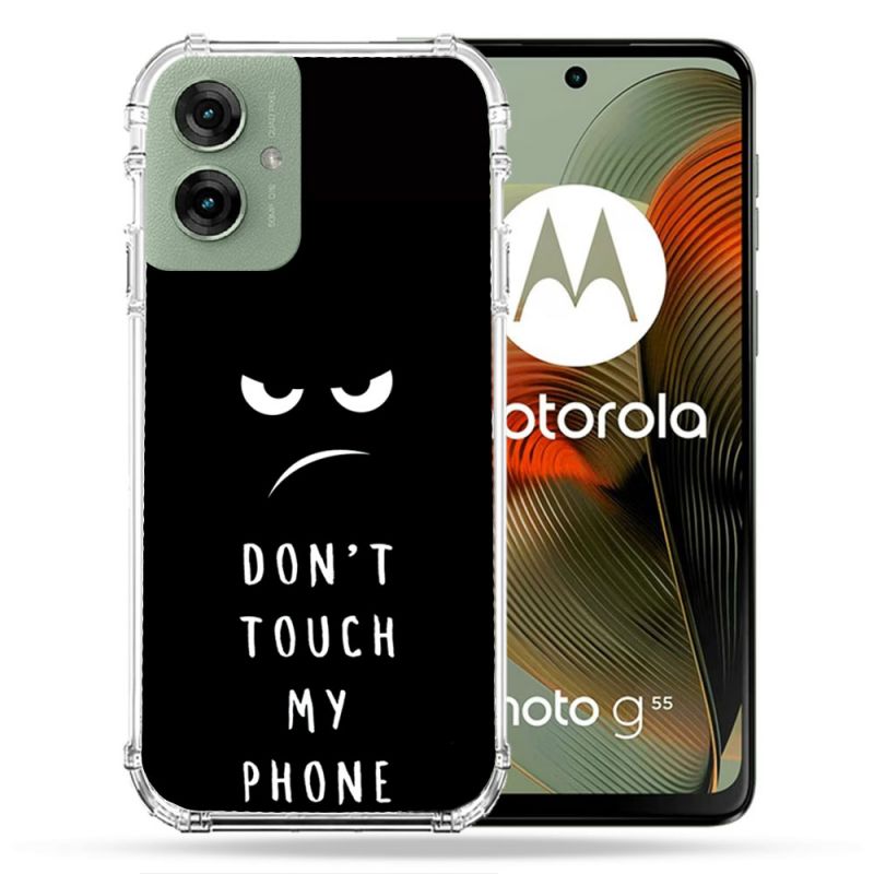 Coque Renforcée Pour Motorola G55 5G Humour Don't Touch