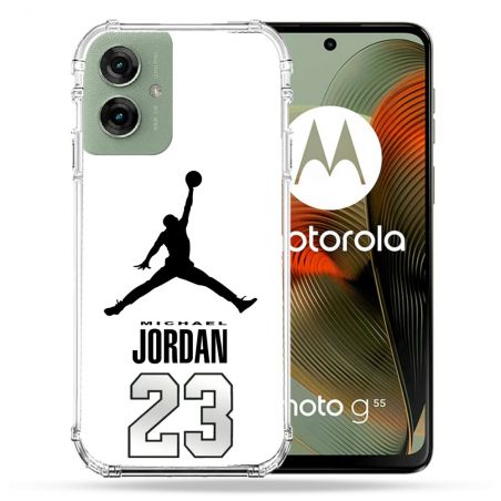 Coque Renforcée Pour Motorola G55 5G Jordan 23 Blanc