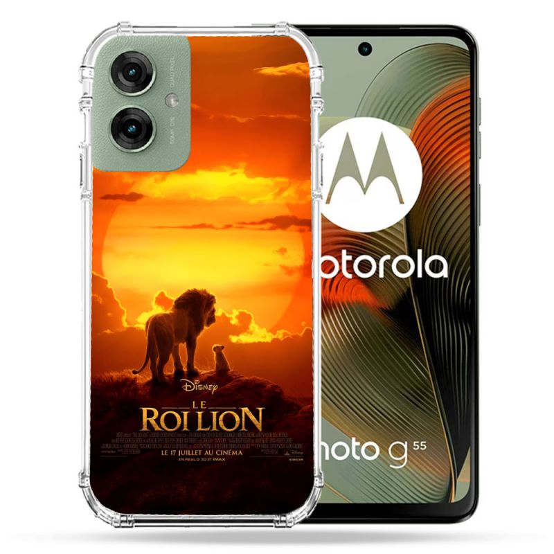 Coque Renforcée Pour Motorola G55 5G Le Roi Lion Affiche