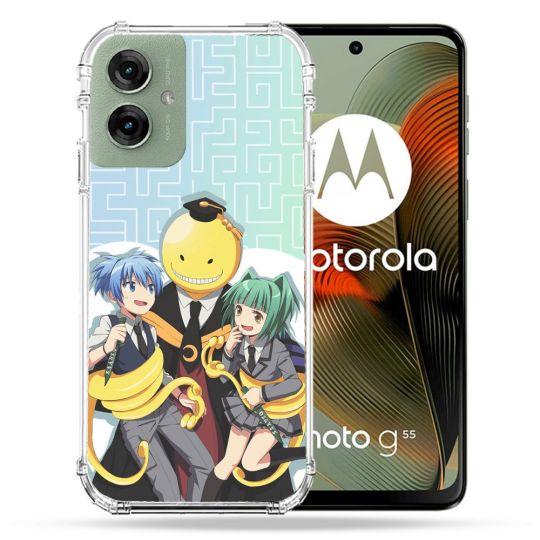 Coque Renforcée Pour Motorola G55 5G Manga Assassination Classroom Kuro Trio