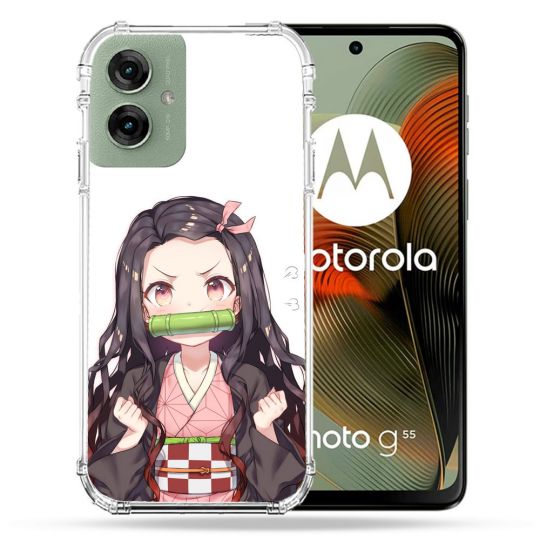 Coque Renforcée Pour Motorola G55 5G Manga Demon Slayer Nezuko