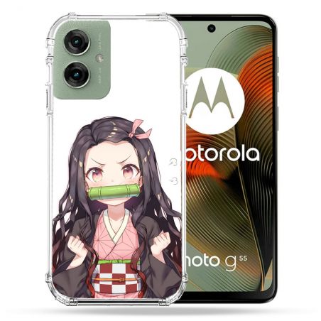 Coque Renforcée Pour Motorola G55 5G Manga Demon Slayer Nezuko