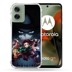 Coque Renforcée Pour Motorola G55 5G Manga Demon Slayer Noir