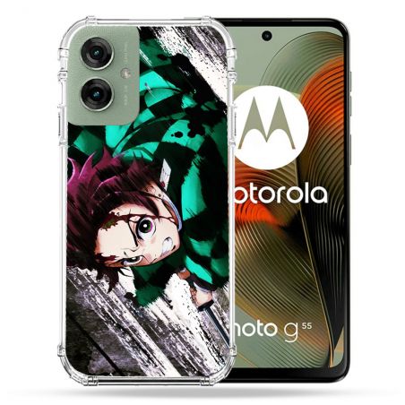 Coque Renforcée Pour Motorola G55 5G Manga Demon Slayer Tanjiro