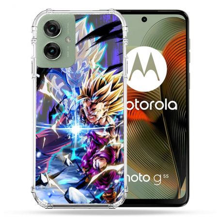 Coque Renforcée Pour Motorola G55 5G Manga Dragon Ball Sangohan Duo