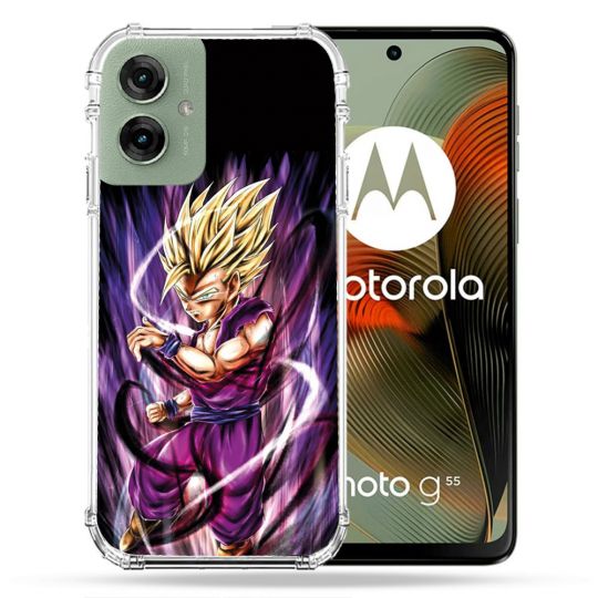 Coque Renforcée Pour Motorola G55 5G Manga Dragon Ball Sangohan Violet