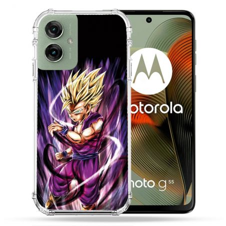 Coque Renforcée Pour Motorola G55 5G Manga Dragon Ball Sangohan Violet