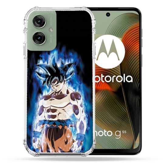 Coque Renforcée Pour Motorola G55 5G Manga Dragon Ball Sangoku Noir