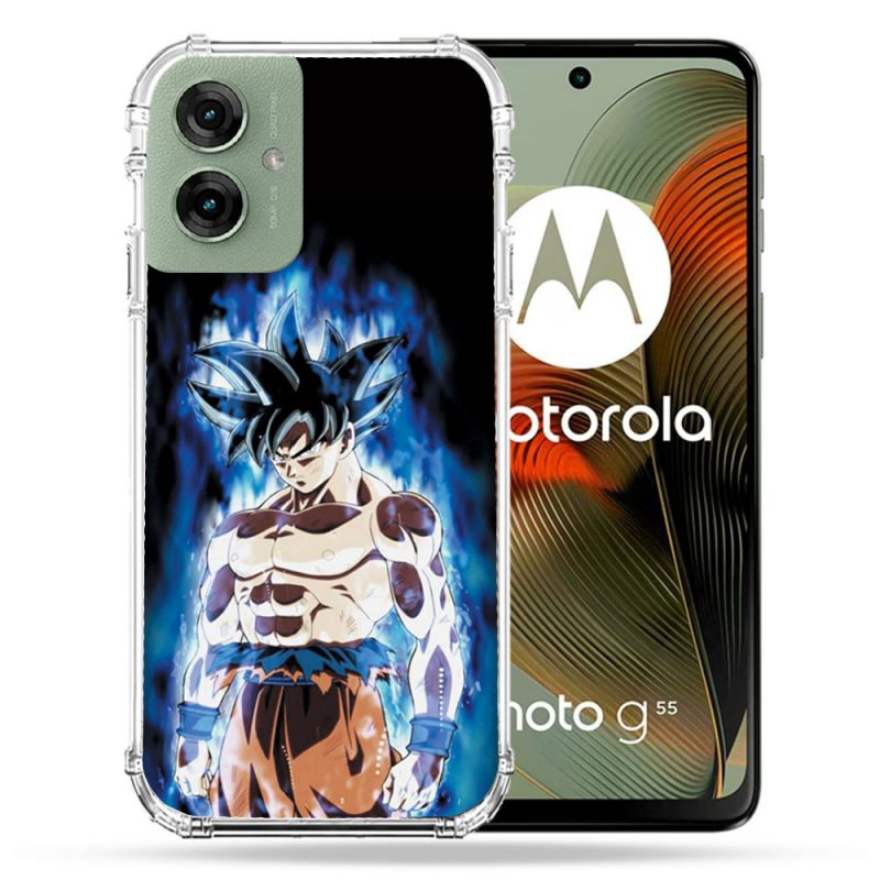 Coque Renforcée Pour Motorola G55 5G Manga Dragon Ball Sangoku Noir