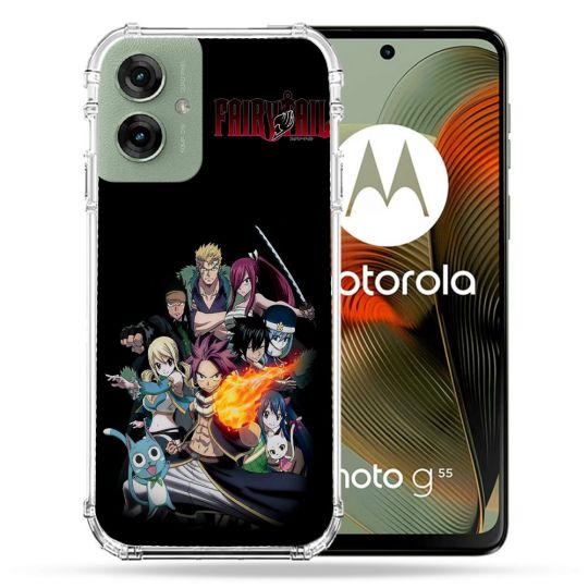 Coque Renforcée Pour Motorola G55 5G Manga Fairy Tail Logo Team