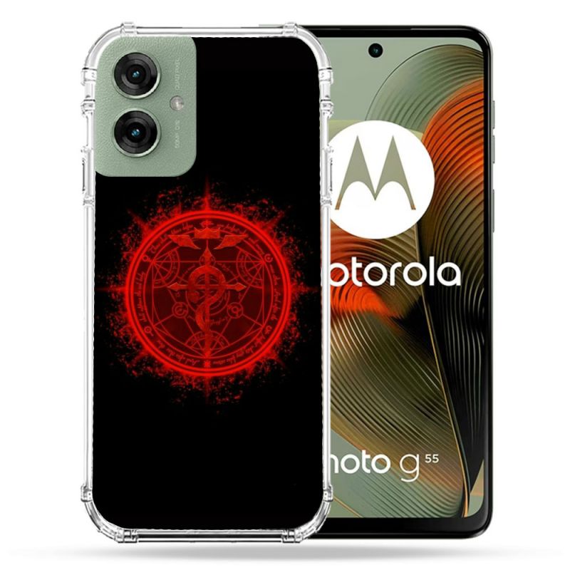 Coque Renforcée Pour Motorola G55 5G Manga Fullmetal Alchemist Logo