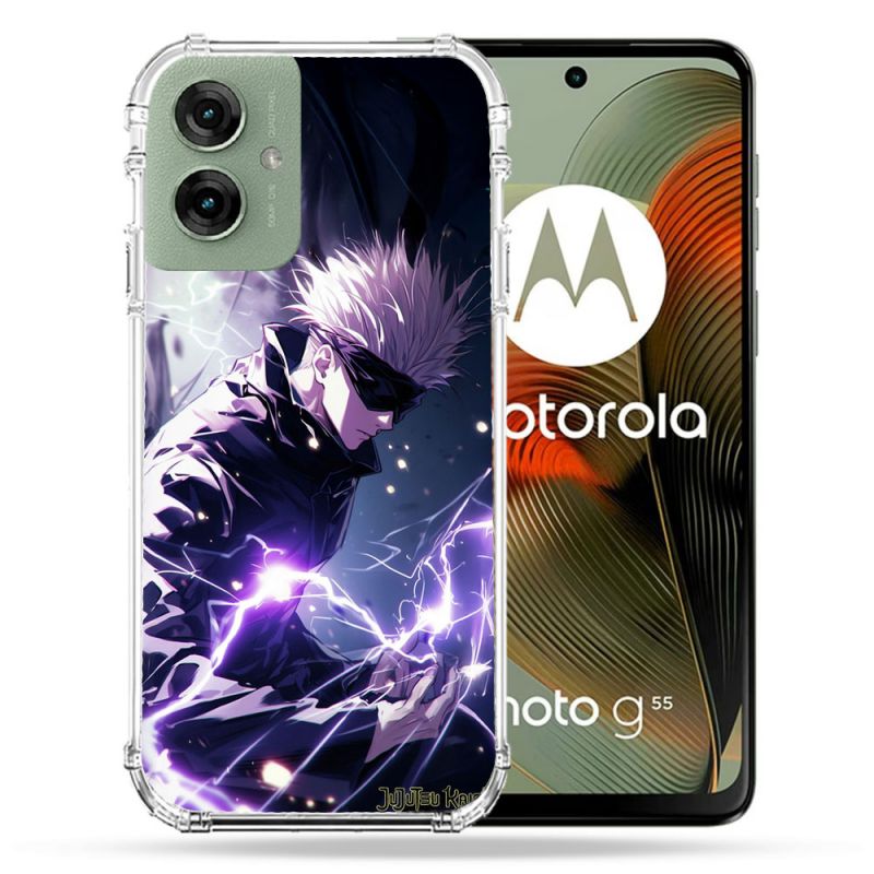 Coque Renforcée Pour Motorola G55 5G Manga Jujutsu Kaisen Gojo Saturo