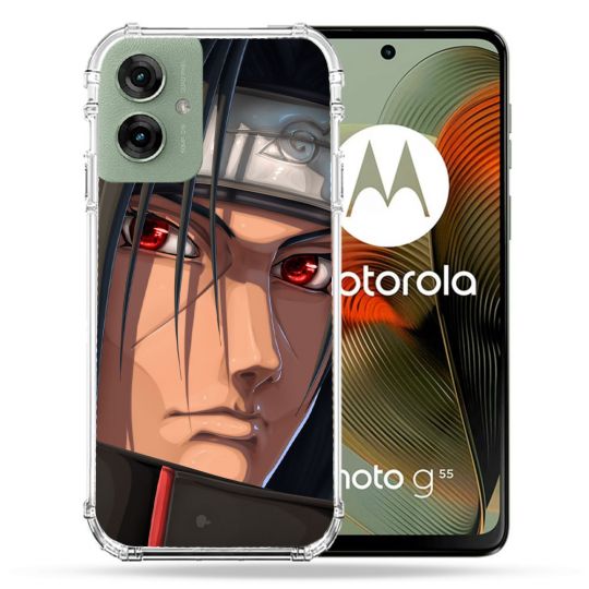 Coque Renforcée Pour Motorola G55 5G Manga Naruto Itachi Visage