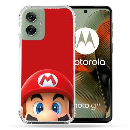 Coque Renforcée Pour Motorola G55 5G Mario Rouge