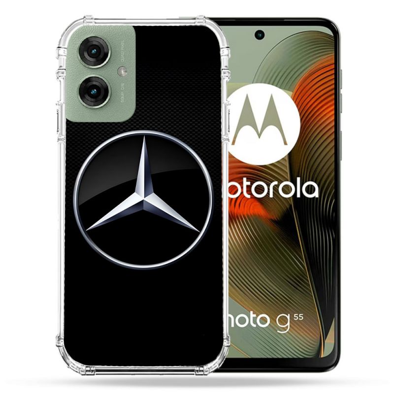 Coque Renforcée Pour Motorola G55 5G Mercedes Carbone