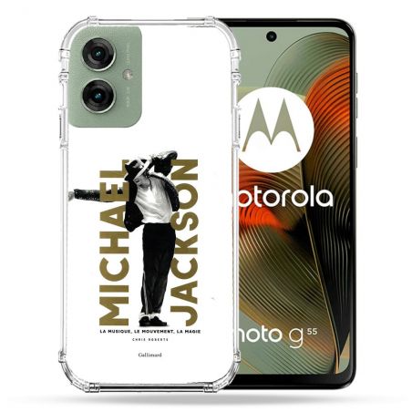 Coque Renforcée Pour Motorola G55 5G Michael Jackson Blanc
