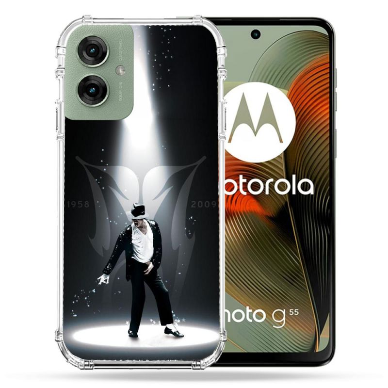 Coque Renforcée Pour Motorola G55 5G Michael Jackson Noir