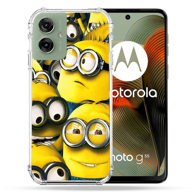 Coque Renforcée Pour Motorola G55 5G Minions Groupe