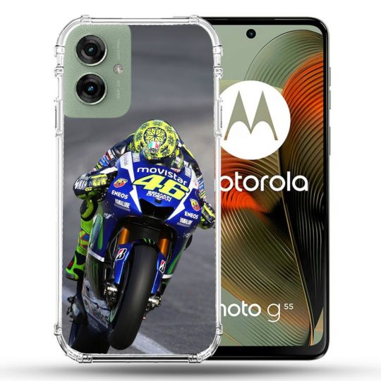 Coque Renforcée Pour Motorola G55 5G Moto Course GP Wheeling 46