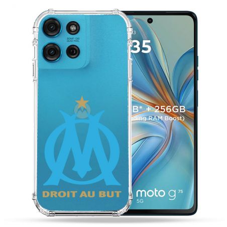 Coque Renforcée Transparente Pour Motorola G75 5G Foot Olympique Marseille OM