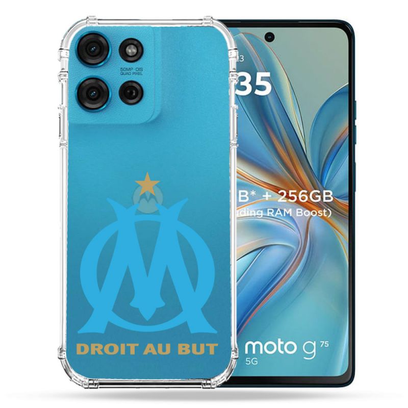 Coque Renforcée Transparente Pour Motorola G75 5G Foot Olympique Marseille OM
