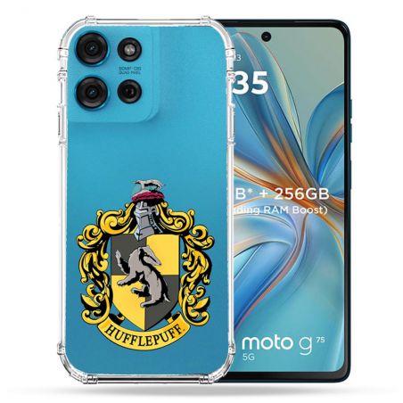 Coque Renforcée Transparente Pour Motorola G75 5G Harry Potter Hufflepuff