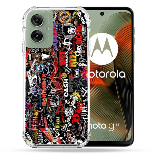 Coque Renforcée Pour Motorola G55 5G Musique Rock Groupe
