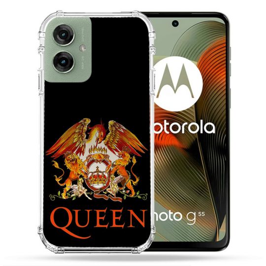Coque Renforcée Pour Motorola G55 5G Musique Rock Queen