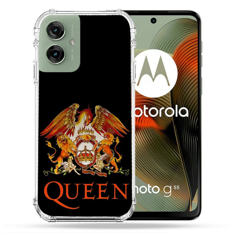 Coque Renforcée Pour Motorola G55 5G Musique Rock Queen