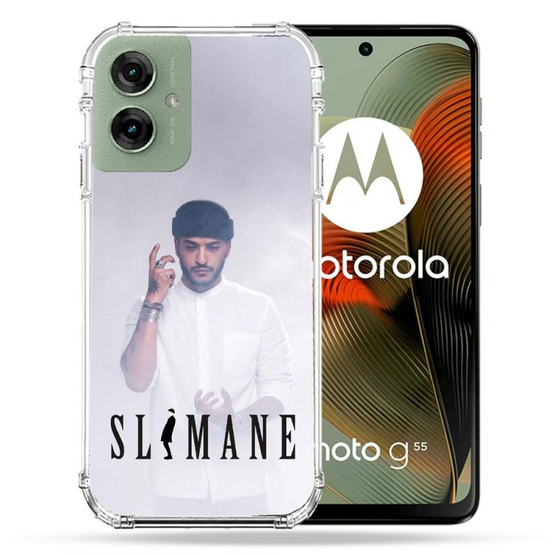 Coque Renforcée Pour Motorola G55 5G Musique Slimane Blanc