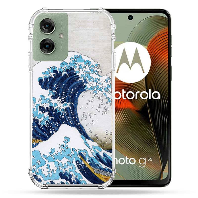 Coque Renforcée Pour Motorola G55 5G Peinture La Grande Vague