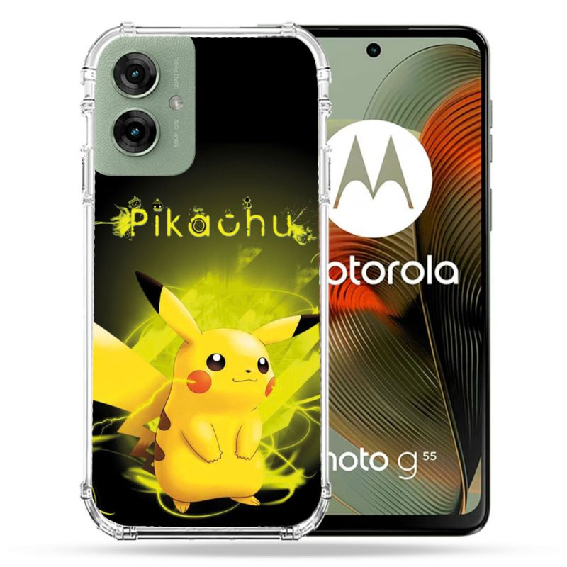 Coque Renforcée Pour Motorola G55 5G Pokemon Pikachu Eclair