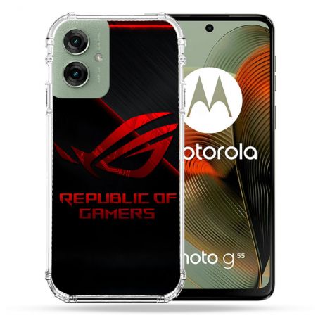 Coque Renforcée Pour Motorola G55 5G ROG Rouge