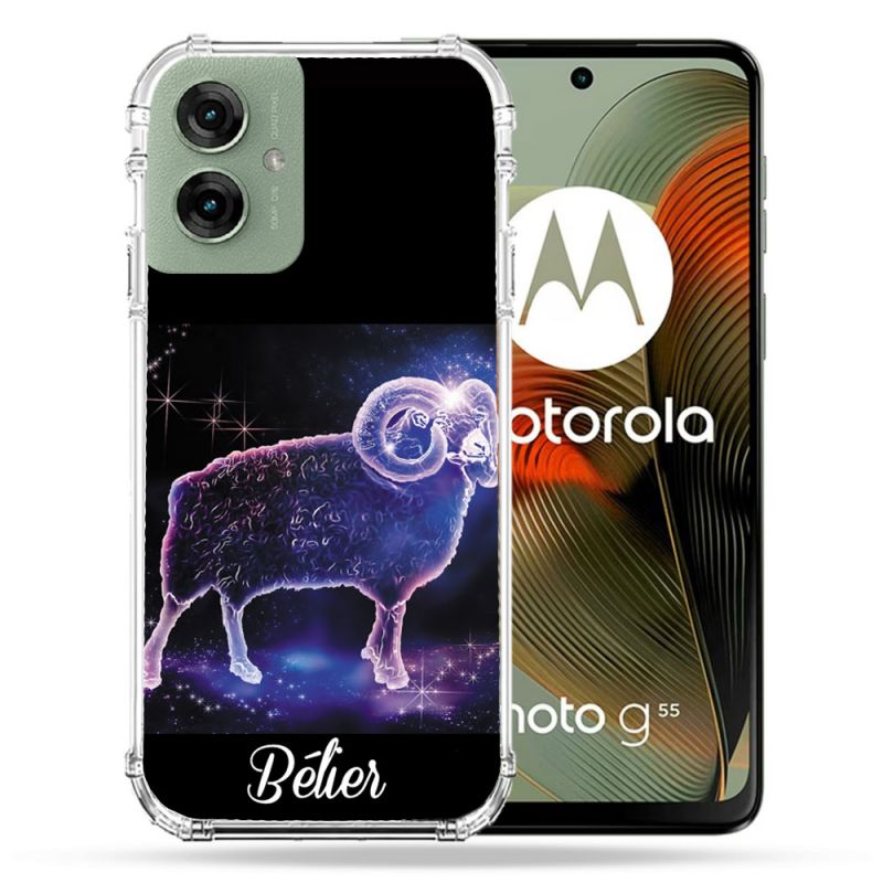 Coque Renforcée Pour Motorola G55 5G Signe Zodiaque 2 Bélier