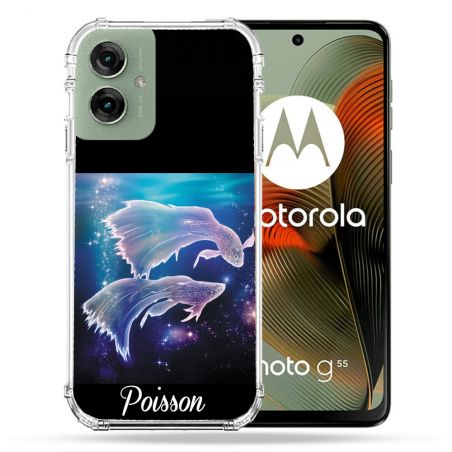 Coque Renforcée Pour Motorola G55 5G Signe Zodiaque 2 Poisson