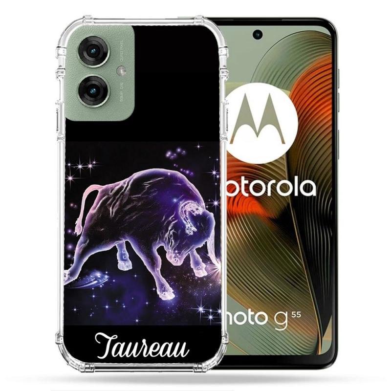 Coque Renforcée Pour Motorola G55 5G Signe Zodiaque 2 Taureau