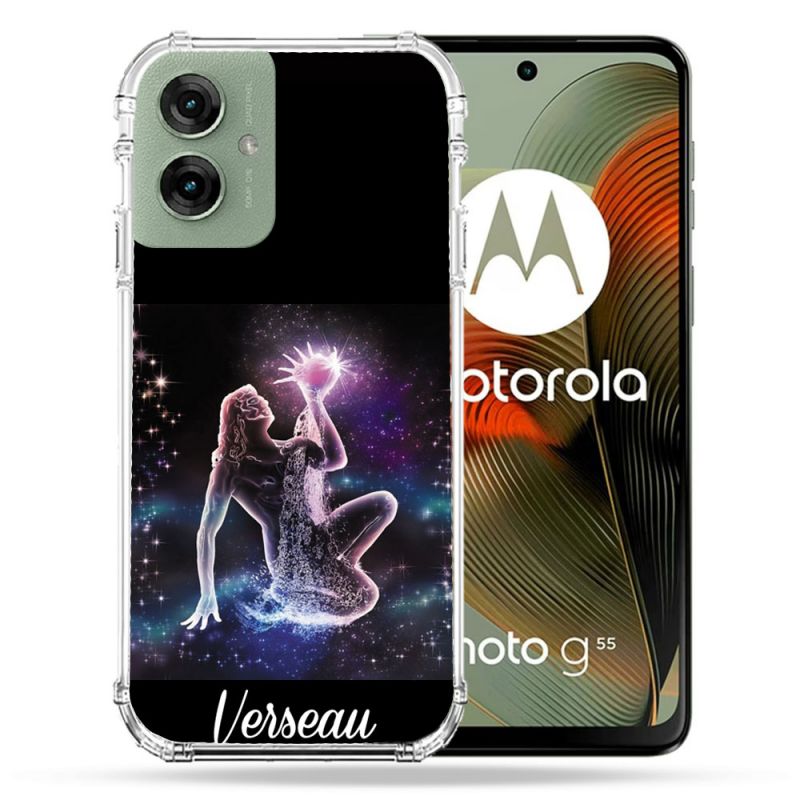 Coque Renforcée Pour Motorola G55 5G Signe Zodiaque 2 Verseau